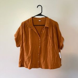 Burnt Orange Button Up NWT : Size Medium